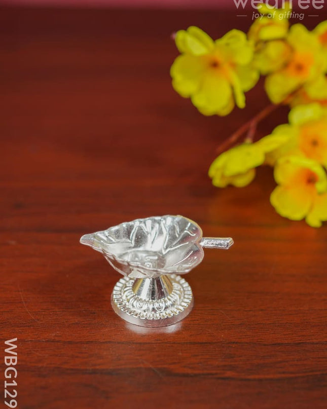 Zinc Alloy Swastik Diya In Leaf Shape - Wbg1294 Diyas
