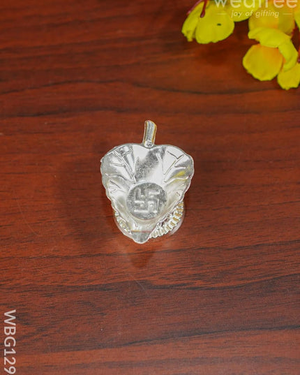 Zinc Alloy Swastik Diya In Leaf Shape - Wbg1294 Diyas