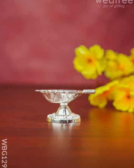 Zinc Alloy Swastik Diya In Leaf Shape - Wbg1294 Diyas