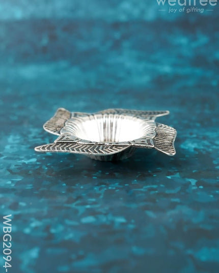 Swastik Diya - Silver - WBG2094-2 - White Metal Diya RG