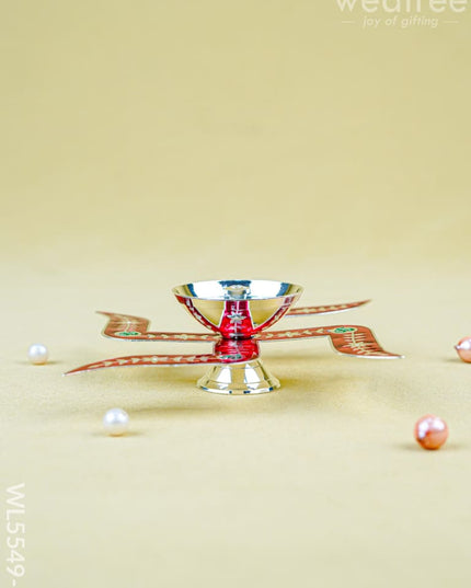 Swastik Shape Diya - Red - WL5549-1 - EPNS Gifts