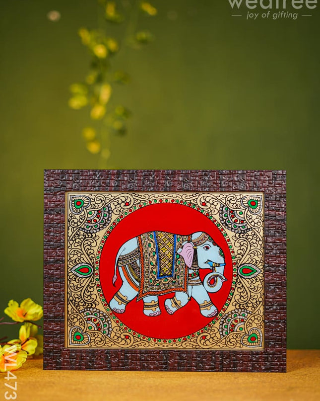 Tanjore Art Photo Frame - Elephant 10 X 8 Inch Wl4731 Frames