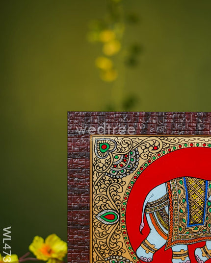 Tanjore Art Photo Frame - Elephant 10 X 8 Inch Wl4731 Frames