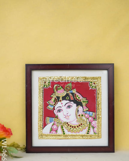 Tanjore Art Photo Frame - Krishna Face Wl4665 Painting