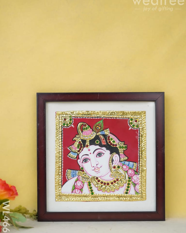 Tanjore Art Photo Frame - Krishna Face Wl4665 Painting