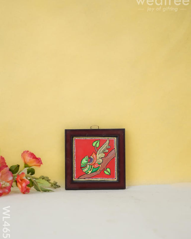 Tanjore Art Photo Frame - Parrot Wl4659 Painting