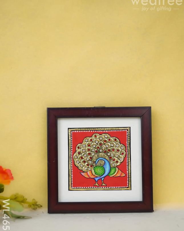 Tanjore Art Photo Frame - Peacock Wl4651 Painting