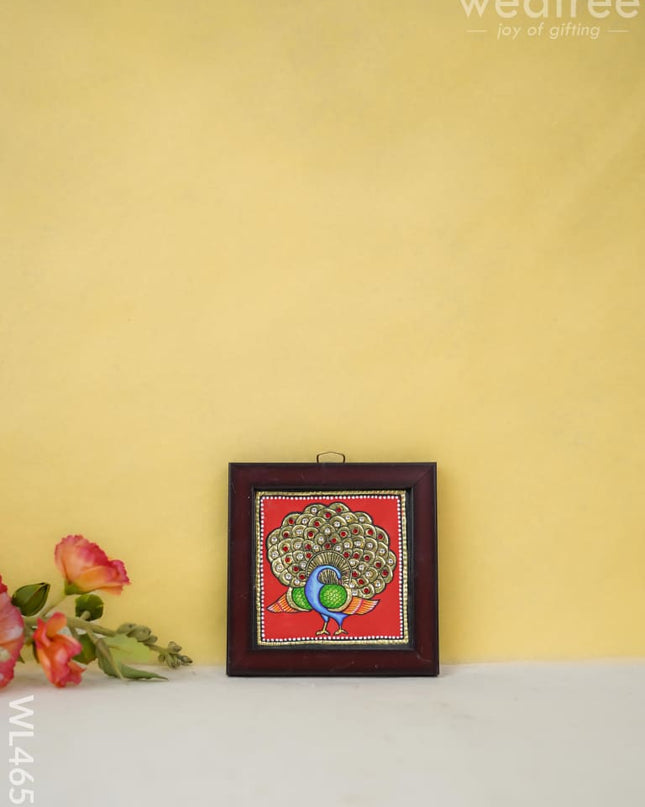 Tanjore Art Photo Frame - Peacock Wl4657 Painting