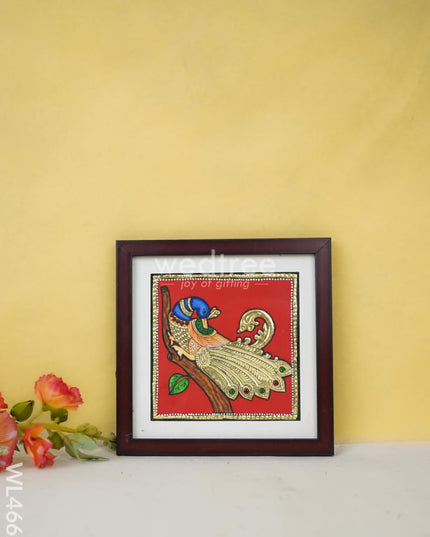 Tanjore Art Photo Frame - Peacock Wl4662 Painting