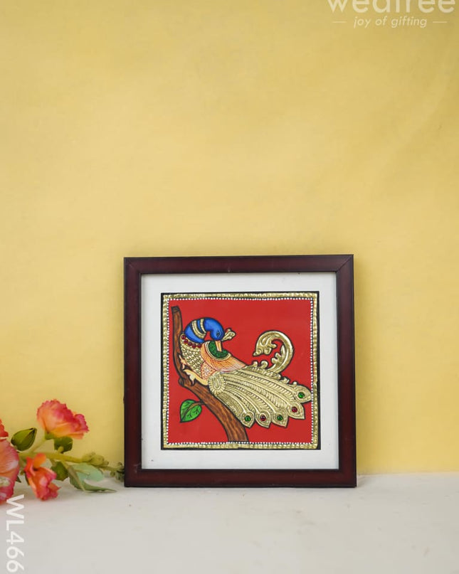 Tanjore Art Photo Frame - Peacock Wl4662 Painting