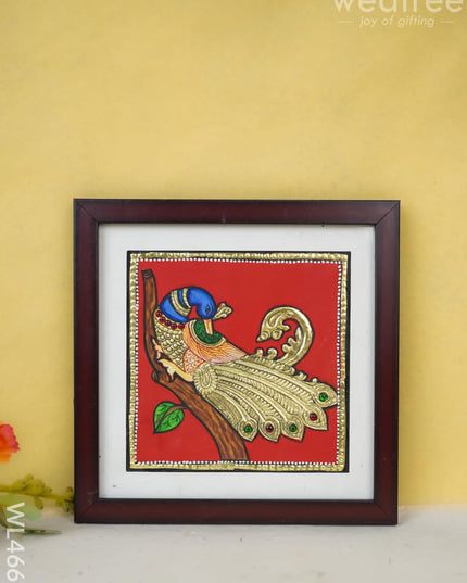 Tanjore Art Photo Frame - Peacock Wl4662 Painting
