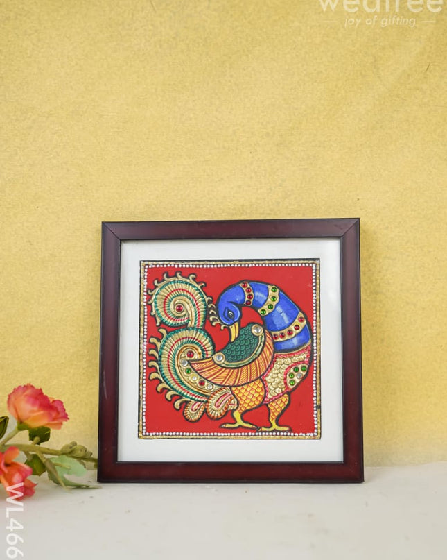 Tanjore Art Photo Frame - Peacock Wl4663 Painting