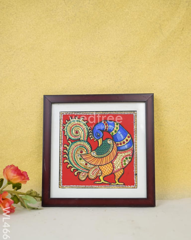 Tanjore Art Photo Frame - Peacock Wl4663 Painting