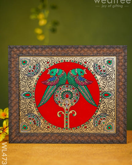 Tanjore Art Photo Frame - Twin Parrot 10 X 8 Inch Wl4730 Frames