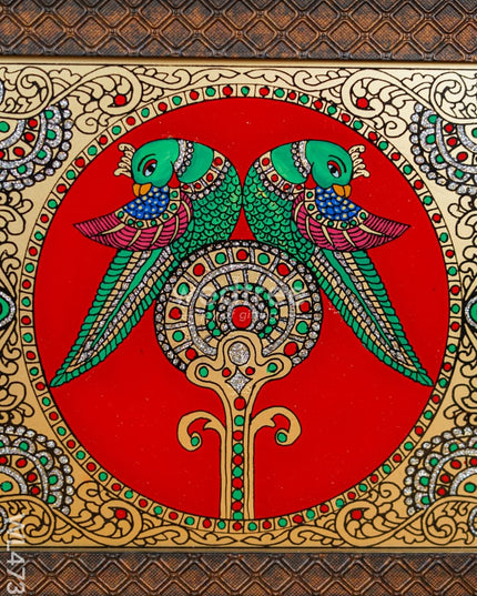 Tanjore Art Photo Frame - Twin Parrot 10 X 8 Inch Wl4730 Frames