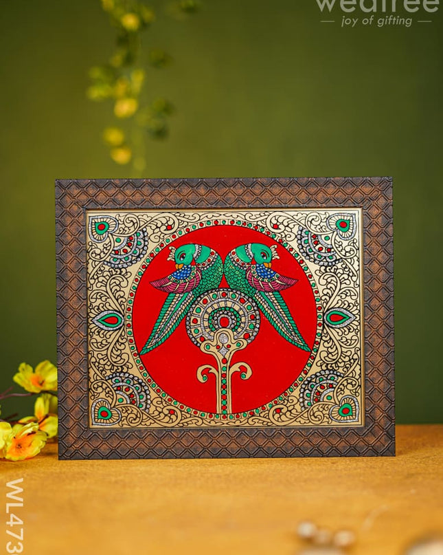 Tanjore Art Photo Frame - Twin Parrot 10 X 8 Inch Wl4730 Frames