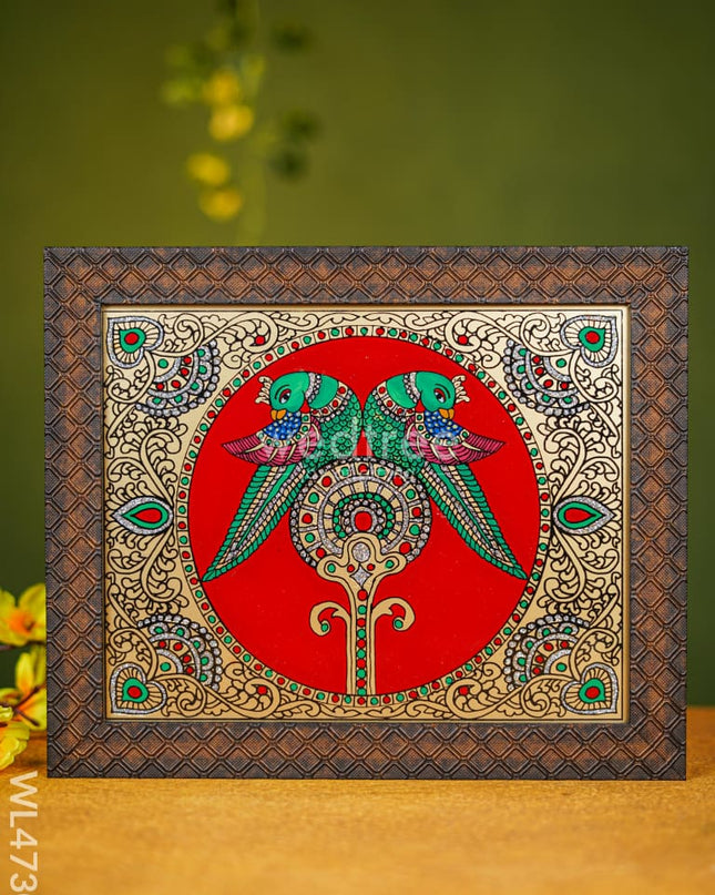 Tanjore Art Photo Frame - Twin Parrot 10 X 8 Inch Wl4730 Frames
