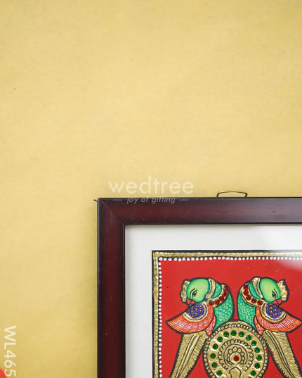 Tanjore Art Photo Frame - Twin Parrot Wl4652 Painting