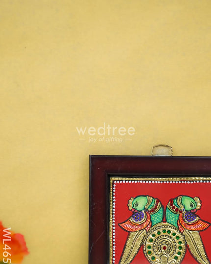 Tanjore Art Photo Frame - Twin Parrot Wl4658 Painting