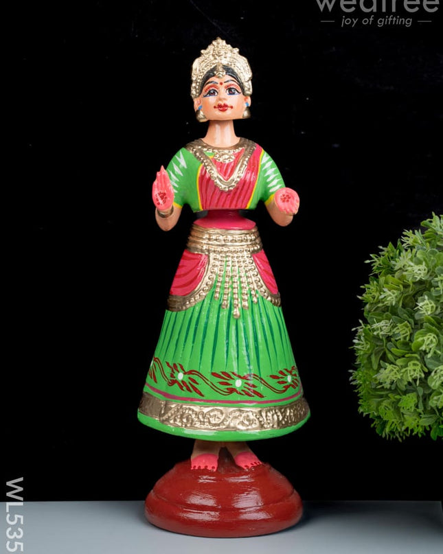 Tanjore Dancing Doll - Kondapalli - 14 inch - WL5357 - Wooden Decor