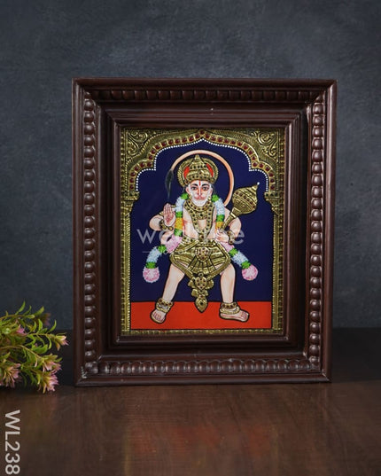 Tanjore Painting Abhaya Anjaneyar - 10 X 8 Wl2383