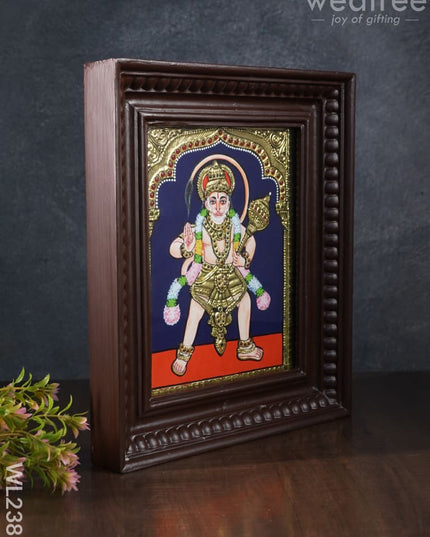 Tanjore Painting Abhaya Anjaneyar - 10 X 8 Wl2383