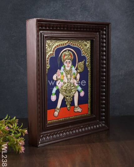 Tanjore Painting Abhaya Anjaneyar - 10 X 8 Wl2383