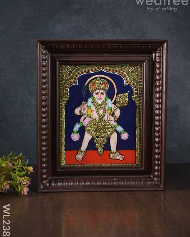 Tanjore Painting Abhaya Anjaneyar - 10 X 8 Wl2383