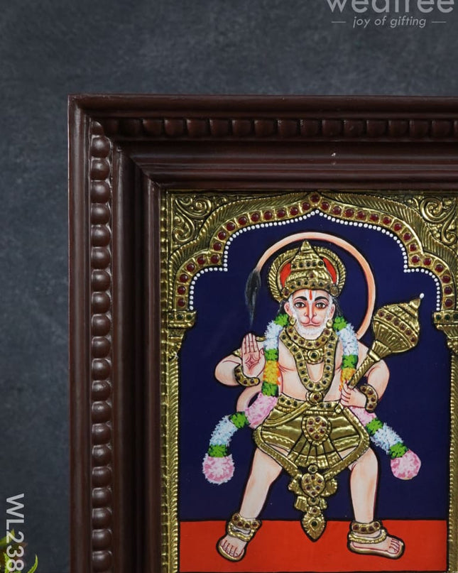 Tanjore Painting Abhaya Anjaneyar - 10 X 8 Wl2383