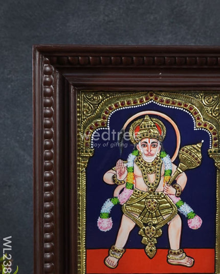 Tanjore Painting Abhaya Anjaneyar - 10 X 8 Wl2383