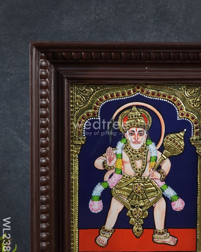 Tanjore Painting Abhaya Anjaneyar - 10 X 8 Wl2383