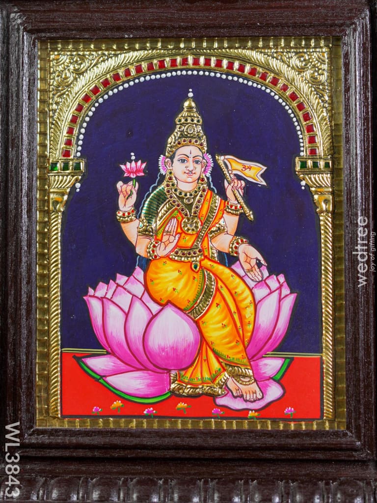 Tanjore Painting - Adi Lakshmi Flat (Gold Foil) 10X8 Inch Wl3843