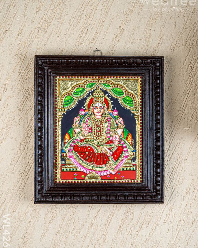 Tanjore Painting - Aishwarya Lakshmi - Flat (Gold Foil) - 12x10 inch - WL4261 - Tanjore Painting