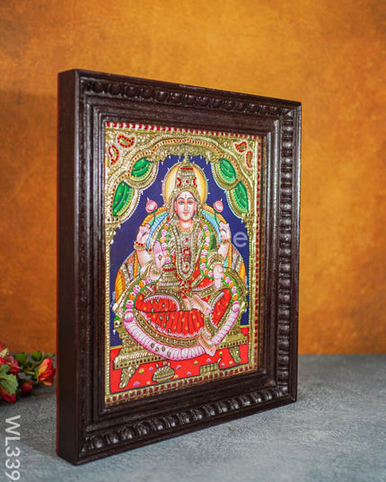 Tanjore Painting Aishwarya Lakshmi - Flat (Gold Foil) 15 X 12 Inch Wl3394