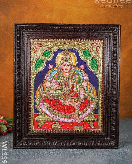 Tanjore Painting Aishwarya Lakshmi - Flat (Gold Foil) 15 X 12 Inch Wl3394
