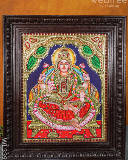 Tanjore Painting Aishwarya Lakshmi - Flat (Gold Foil) 15 X 12 Inch Wl3394