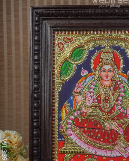 Tanjore Painting Gaja Lakshmi - 15 X 12 Inch Wl3394