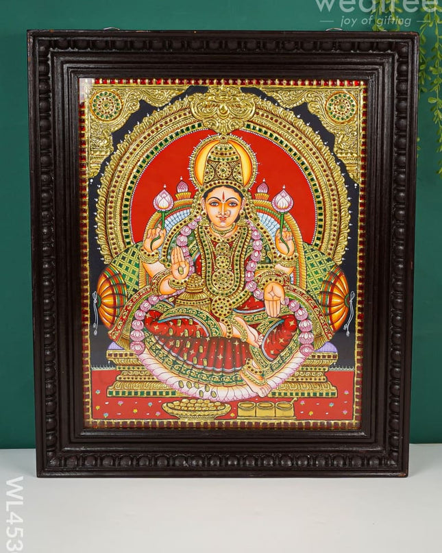 Tanjore Painting - Aishwarya Lakshmi Flat (Gold Foil) 20 X 16 Inch Wl4530