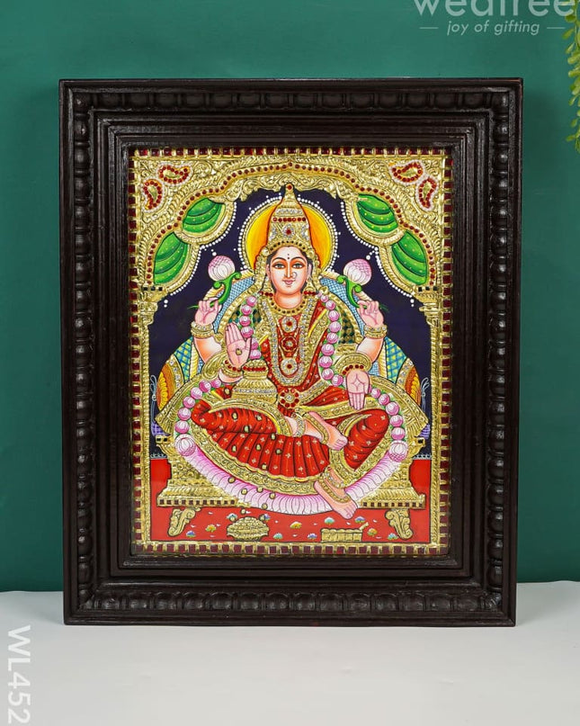 Tanjore Painting - Aishwarya Lakshmi 15 X 12 Inch Semi Embossed Wl4529