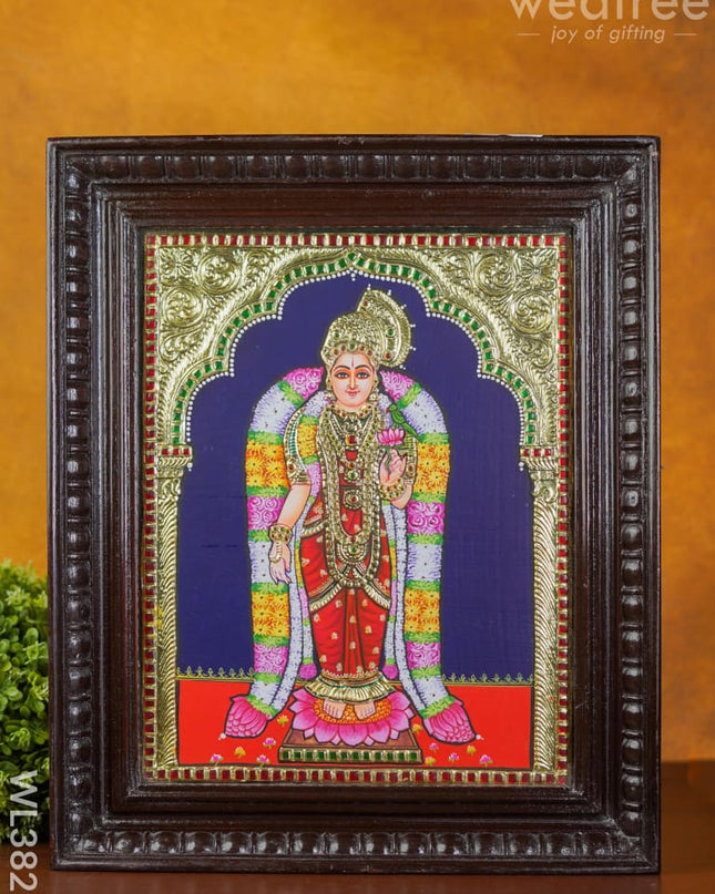 Tanjore Painting Meenakashi - 15X12 Inch Wl3821
