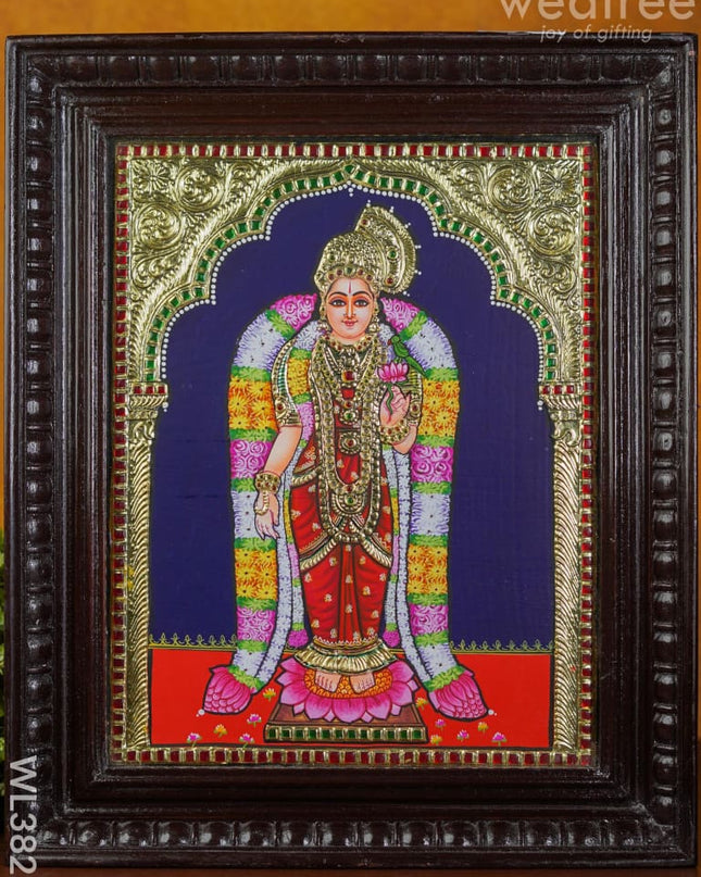 Tanjore Painting Meenakashi - 15X12 Inch Wl3821