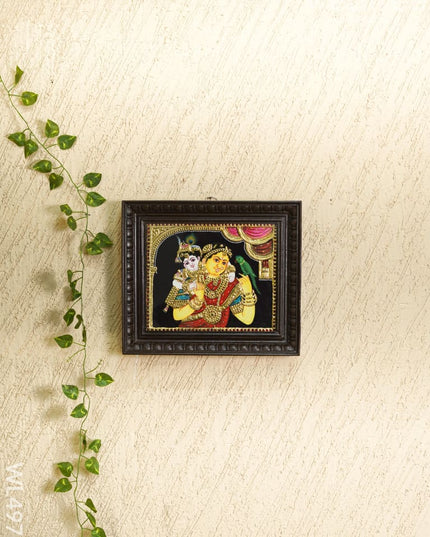 Tanjore Painting - Yashoda with Krishna - Flat - 12*10 inch - WL4976 Tanjore Painting