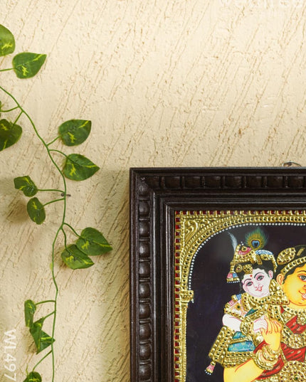 Tanjore Painting - Yashoda with Krishna - Flat - 12*10 inch - WL4976 Tanjore Painting
