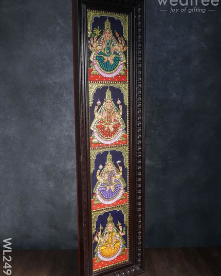 Tanjore Painting Ashtalakshmi - 8 X 40 (2 Panel) Wl2491