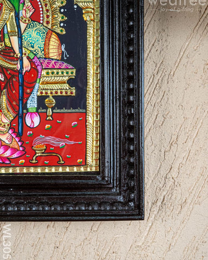 Tanjore Painting - Bala & Lalitha Tripura Sundari - Flat (Gold Foil) - 15x12 inch - WL3056 - Tanjore Painting