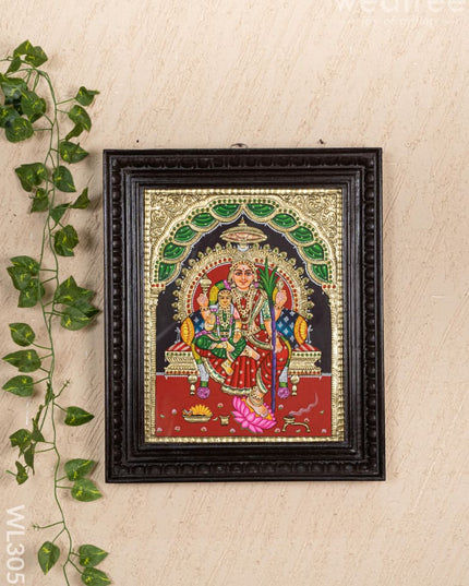 Tanjore Painting - Bala & Lalitha Tripura Sundari - Flat (Gold Foil) - 15x12 inch - WL3056 - Tanjore Painting