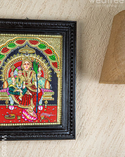 Tanjore Painting - Bala & Lalitha Tripura Sundari - Flat (Gold Foil) - 15x12 inch - WL3056 - Tanjore Painting
