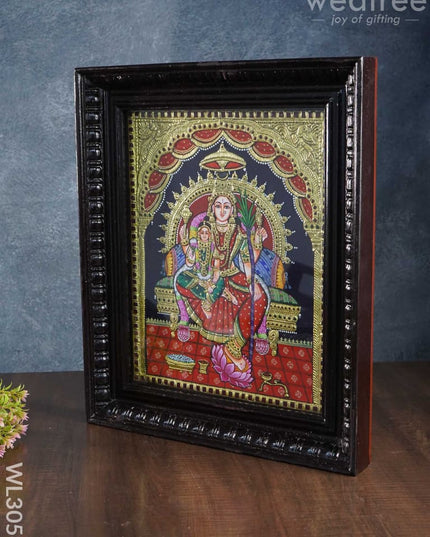 Tanjore Painting Bala Tripura Sundari - 15 X 12 Inch Wl3056