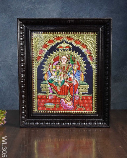 Tanjore Painting Bala Tripura Sundari - 15 X 12 Inch Wl3056