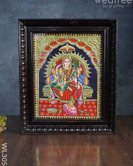 Tanjore Painting Bala Tripura Sundari - 15 X 12 Inch Wl3056
